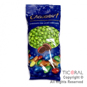 LENTEJAS DE CHOCOLATE CONFITADO VERDE CHOCOLART X 500gr